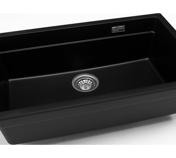 Кварцевая кухонная мойка Grandex AQUA COMFORT 73U BLACK METALIC 500305