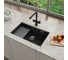 Кварцевая кухонная мойка Grandex AQUA COMFORT 73U BLACK METALIC 500305 7