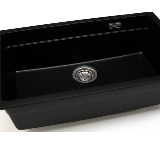 Кварцевая кухонная мойка Grandex AQUA COMFORT 73U CARBON 500304
