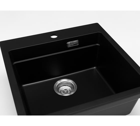 Кварцевая кухонная мойка Grandex AQUA COMFORT 51F BLACK METALIC 500405