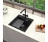 Кварцевая кухонная мойка Grandex AQUA COMFORT 51F BLACK METALIC 500405 11