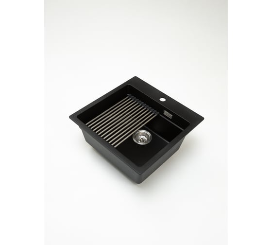 Кварцевая кухонная мойка Grandex AQUA COMFORT 51F CARBON 500404