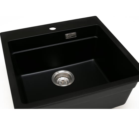 Кварцевая кухонная мойка Grandex AQUA COMFORT 51F CARBON 500404