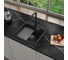 Кварцевая кухонная мойка Grandex AQUA COMFORT 51F CARBON 500404 13