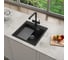 Кварцевая кухонная мойка Grandex AQUA COMFORT 51F CARBON 500404 14