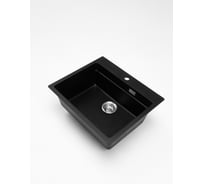 Кварцевая кухонная мойка Grandex AQUA COMFORT 60F BLACK METALIC 500505