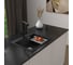 Кварцевая кухонная мойка Grandex AQUA COMFORT 60F BLACK METALIC 500505 12