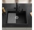 Кварцевая кухонная мойка Grandex AQUA COMFORT 60F BLACK METALIC 500505 16