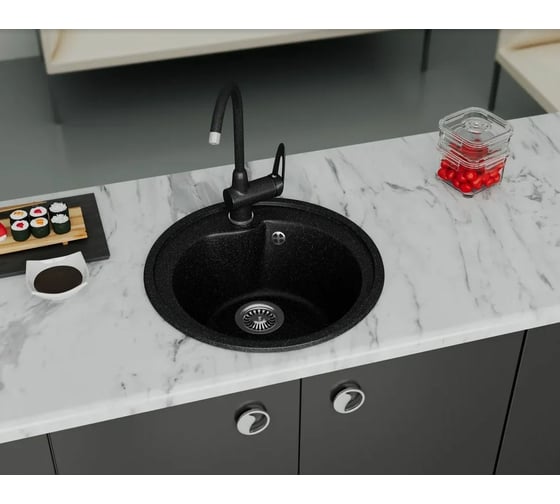 Кухонная мойка GreenStone GRS-45 цвет: черный GRS-45-308