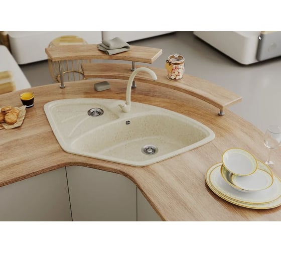 Кухонная мойка GreenStone GRS-10E цвет: бежевый GRS-10E-328