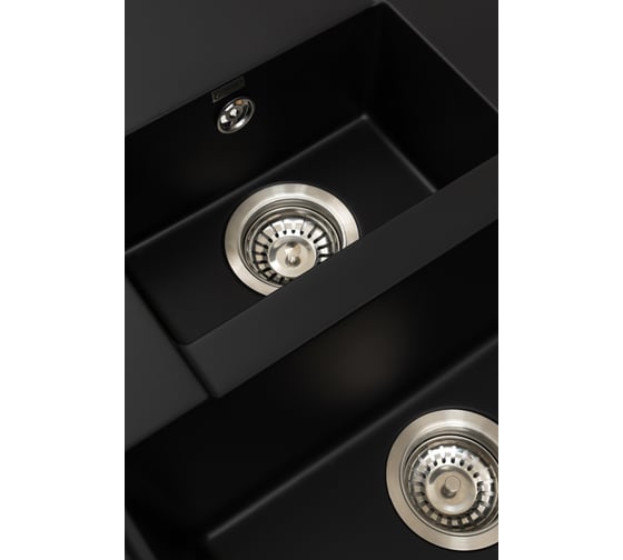 Кварцевая кухонная мойка Grandex AQUA TOPLINE 78F CARBON 600114