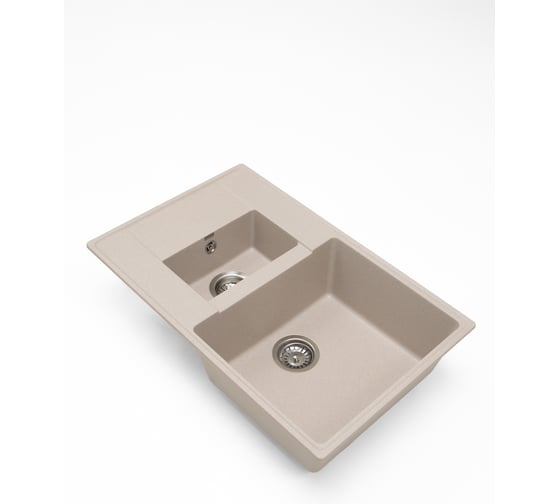 Кварцевая кухонная мойка Grandex AQUA TOPLINE 78F BEIGE 600113
