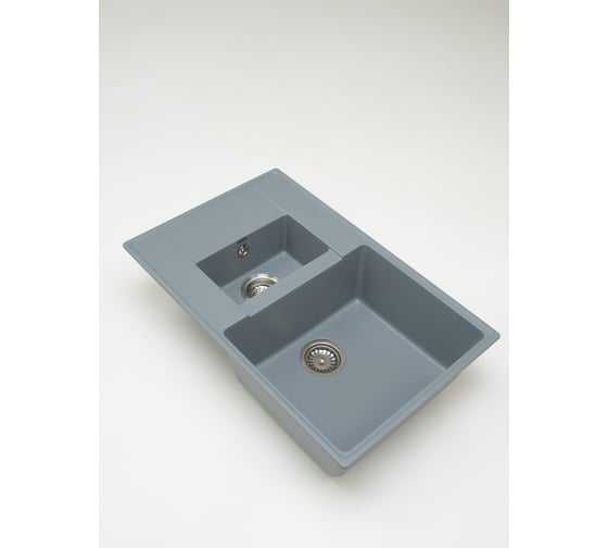 Кварцевая кухонная мойка Grandex AQUA TOPLINE 78F CONCRETE 600112 1