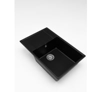 Кварцевая кухонная мойка Grandex AQUA TOPLINE 76F BLACK METALIC 600215