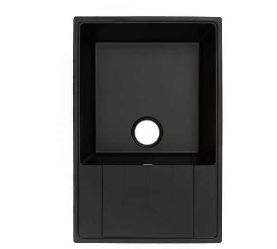 Кварцевая кухонная мойка Grandex AQUA TOPLINE 76F BLACK METALIC 600215
