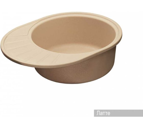 Мойка для кухни AQUATON Чезана круглая, с крылом, латте 1A711232CS260