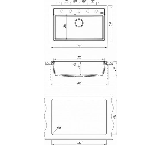 Мойка Florentina Липси 770 шампань FS 20.440.E0770.202