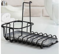 Подставка для губок и моющего средства Доляна 22х12х16 см, черный 3752549