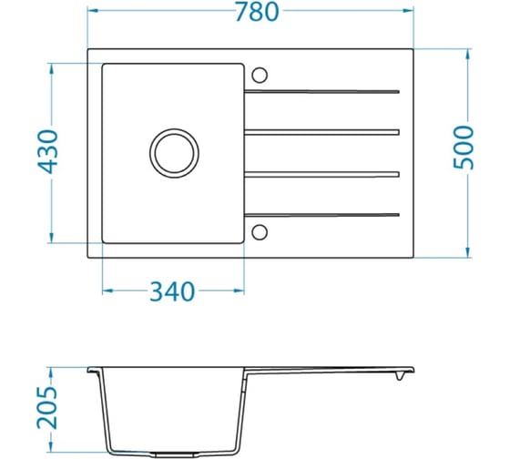 Мойка ALVEUS CUBO 30 A21 CAPPUCCINO 780x5001X в комп.с сифоном 1054721