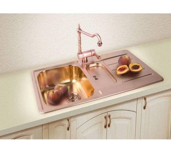Мойка ALVEUS LINE 30 MONARCH COPPER 860x500 в компл. с выпуском без сифона 1068990