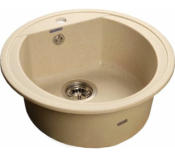 Мраморная мойка GRANFEST RONDO GF-R--500, D=500 мм, бежевый, арт. R-500 беж 1