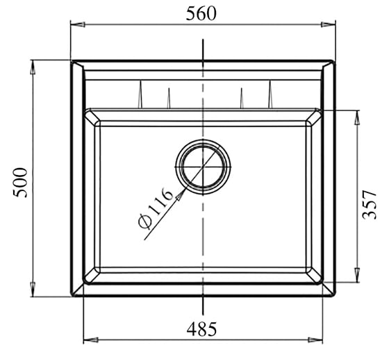 Мраморная мойка GRANFEST QUADRO GF-Q--561 1-чаша, 560х500 мм, бежевый Q-561 беж
