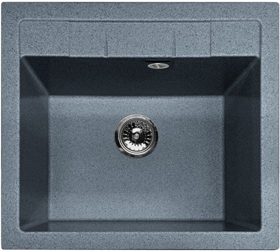 Мраморная мойка GRANFEST QUADRO GF-Q--561 1-чаша, 560х500 мм, графит арт. Q-561 граф