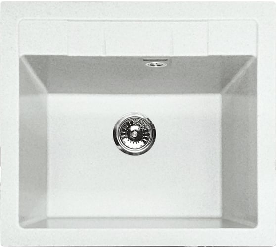Мраморная мойка GRANFEST QUADRO GF-Q--561 1-чаша, 560х500 мм иней арт.GF-Q-561