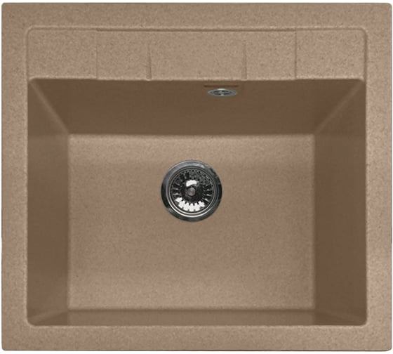 Мраморная мойка GRANFEST QUADRO GF-Q--561 1-чаша, 560х500 мм, топаз арт. Q-561 топ