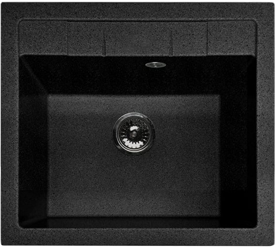 Мраморная мойка GRANFEST QUADRO GF-Q--561 1-чаша, 560х500 мм черный арт. Q-561 чер