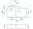Мойка ALVEUS ALGRANIT FUTUR 60R AM16 ANTHRACITE 845x510, с сифоном 1016015 2