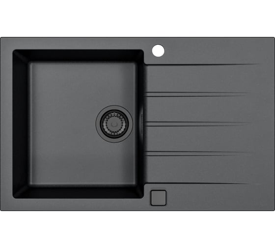 Мойка ALVEUS CADIT 20 CARBON - G91 790x500, 1X в комплекте с сифоном 1148149 BLACK EDITION 1148159