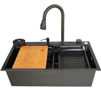 Мойка кухонная Stella Polar Оренсе черная матовая текстурная KS754508 SP-00001888