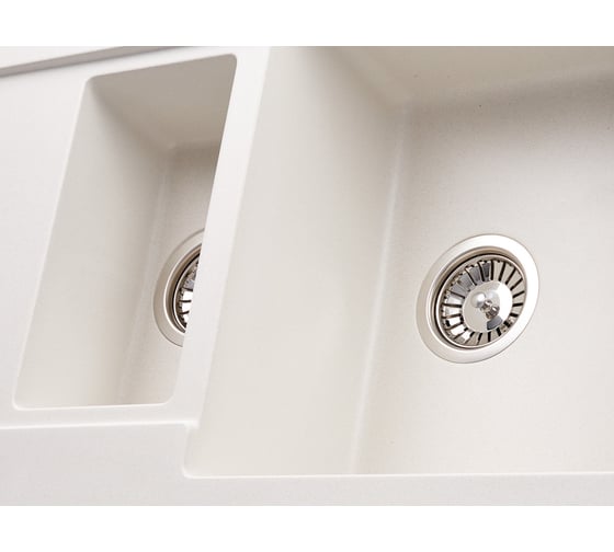 Кухонная гранитная мойка Kuppersberg MODENA 1.5B2D WHITE 8335