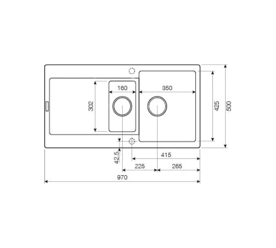 Кухонная гранитная мойка Kuppersberg MODENA 1.5B2D WHITE 8335