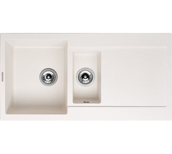 Кухонная гранитная мойка Kuppersberg MODENA 1.5B2D WHITE ALABASTER 8336 1