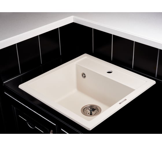 Кухонная гранитная мойка Kuppersberg MODENA 1B WHITE ALABAS 8033
