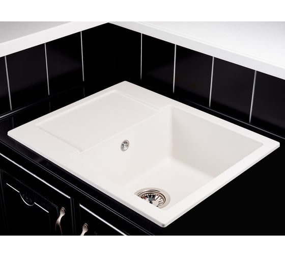 Кухонная гранитная мойка Kuppersberg MODENA 1B1D WHITE 8051