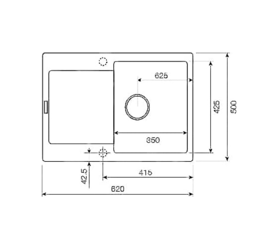 Кухонная гранитная мойка Kuppersberg MODENA 1B1D WHITE 8051