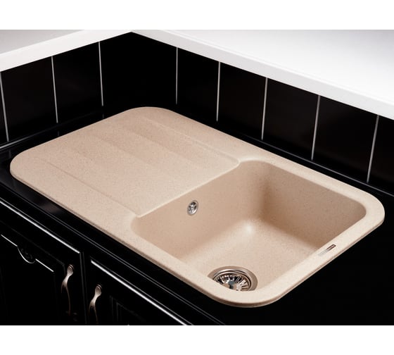 Кухонная гранитная мойка Kuppersberg LIRA 1B1D BEIGE 8320