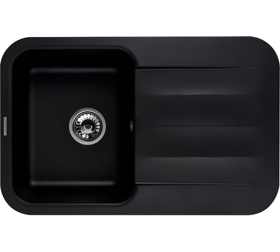 Кухонная гранитная мойка Kuppersberg LIRA 1B1D BLACK METALLIC 8322