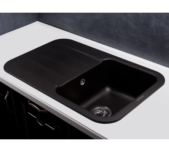 Кухонная гранитная мойка Kuppersberg LIRA 1B1D BLACK 8321