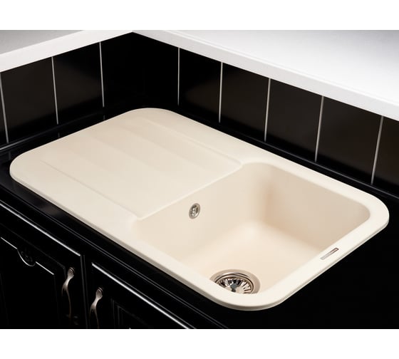 Кухонная гранитная мойка Kuppersberg LIRA 1B1D ECRU 8323