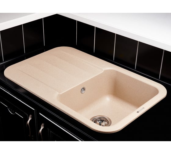 Кухонная гранитная мойка Kuppersberg LIRA 1B1D SAND 8325