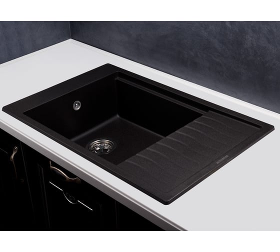 Кухонная гранитная мойка Kuppersberg MILA 1B1D BLACK 8293