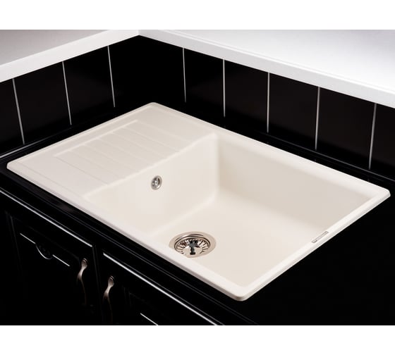 Кухонная гранитная мойка Kuppersberg ROYS 1B1D WHITE ALABASTER 8282