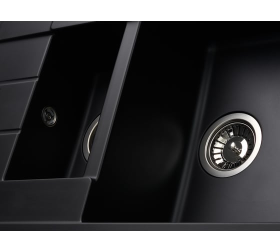 Кухонная гранитная мойка Kuppersberg MODENA 1.5B1D BLACK METALLIC 8328
