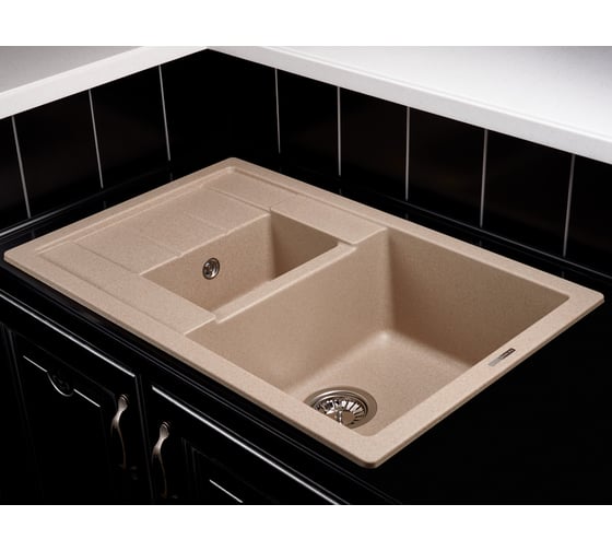 Кухонная гранитная мойка Kuppersberg MODENA 1.5B1D SAND 8340