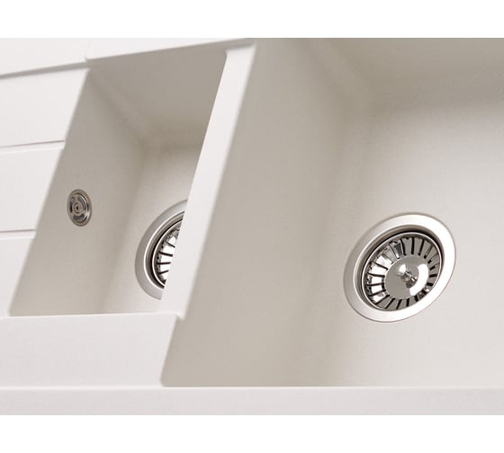 Кухонная гранитная мойка Kuppersberg MODENA 1.5B1D WHITE 8341