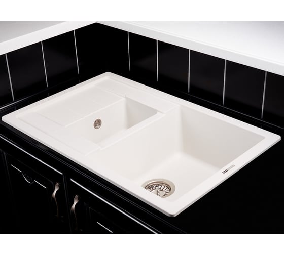 Кухонная гранитная мойка Kuppersberg MODENA 1.5B1D WHITE 8341